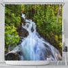 Waterfall Stream Shower Curtain - Country Brook Bathroom Decor With Freshwater Landscape Artwork And Smokey Mountains