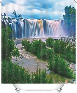 Waterfall Trees Shower Curtain: Add A Country Charm To Your Farmhouse Bathroom Decor