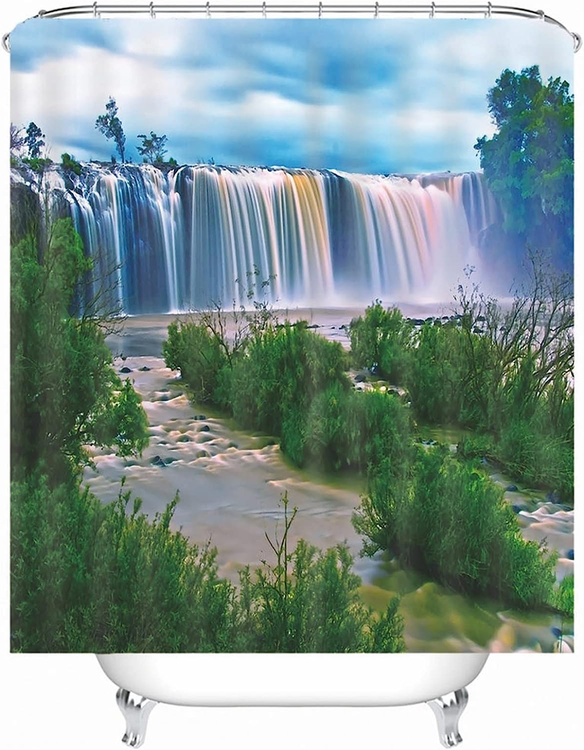Waterfall Trees Shower Curtain: Add A Country Charm To Your Farmhouse Bathroom Decor