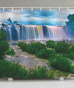 Waterfall Trees Shower Curtain: Add A Country Charm To Your Farmhouse Bathroom Decor