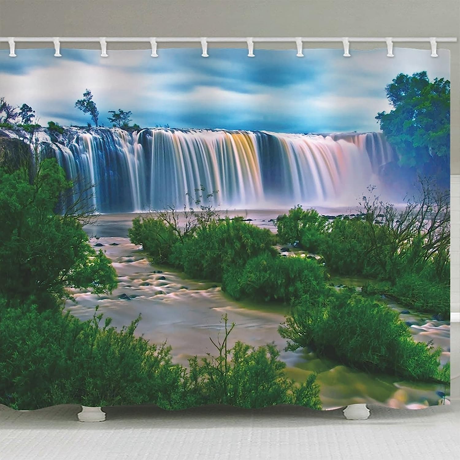 Waterfall Trees Shower Curtain: Add A Country Charm To Your Farmhouse Bathroom Decor
