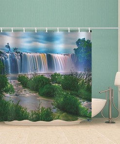 Waterfall Trees Shower Curtain: Add A Country Charm To Your Farmhouse Bathroom Decor