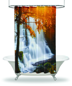 Waterfall Tropical Rainforest Nature Shower Curtain For A Relaxing Bath