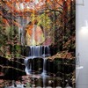 Waterfall and Pond Japanese Garden Shower Curtain Set for Bathroom Decor