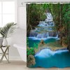Waterfall in Woods Full Size Shower Curtain for a Serene Bath Experience