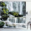 Waterfall with Rocks Landscape Shower Curtain for Scenic Bathroom Decor