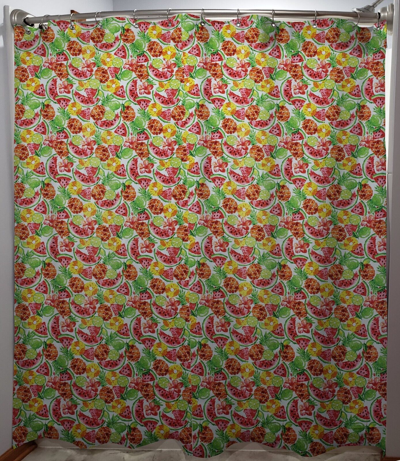 Watermelon & Pineapple Tropical Fruit Shower Curtain - Unique Shower Curtains Bathroom Decor