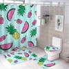 Watermelon Pineapple Tropical Fruit Shower Curtain, Waterproof Bathroom Decor by Vantaso