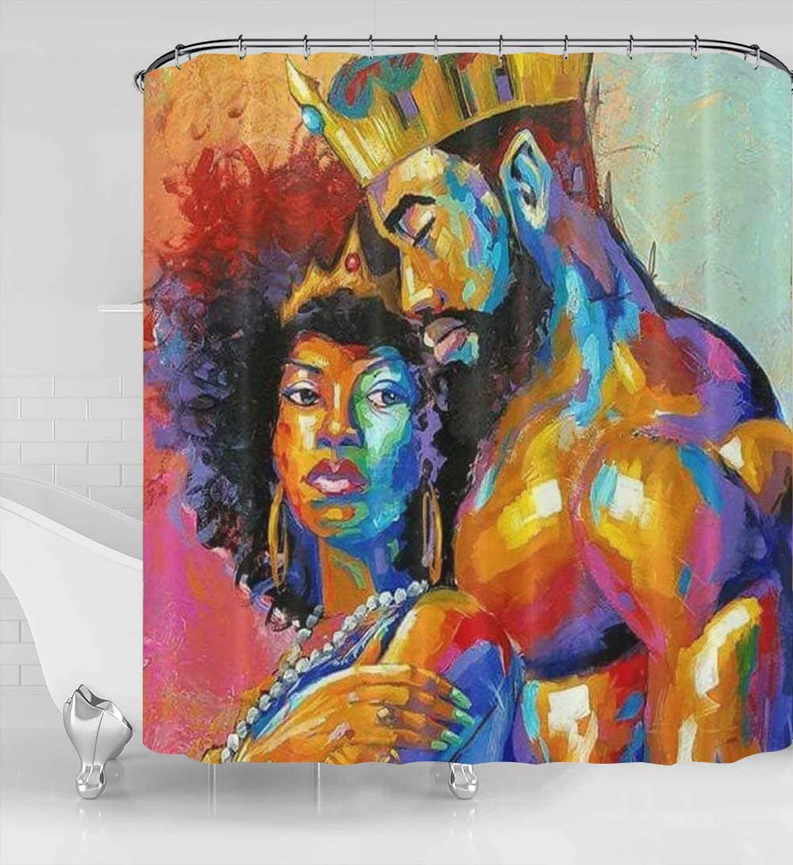 Waterproof African American Stall Shower Curtain - Image 2