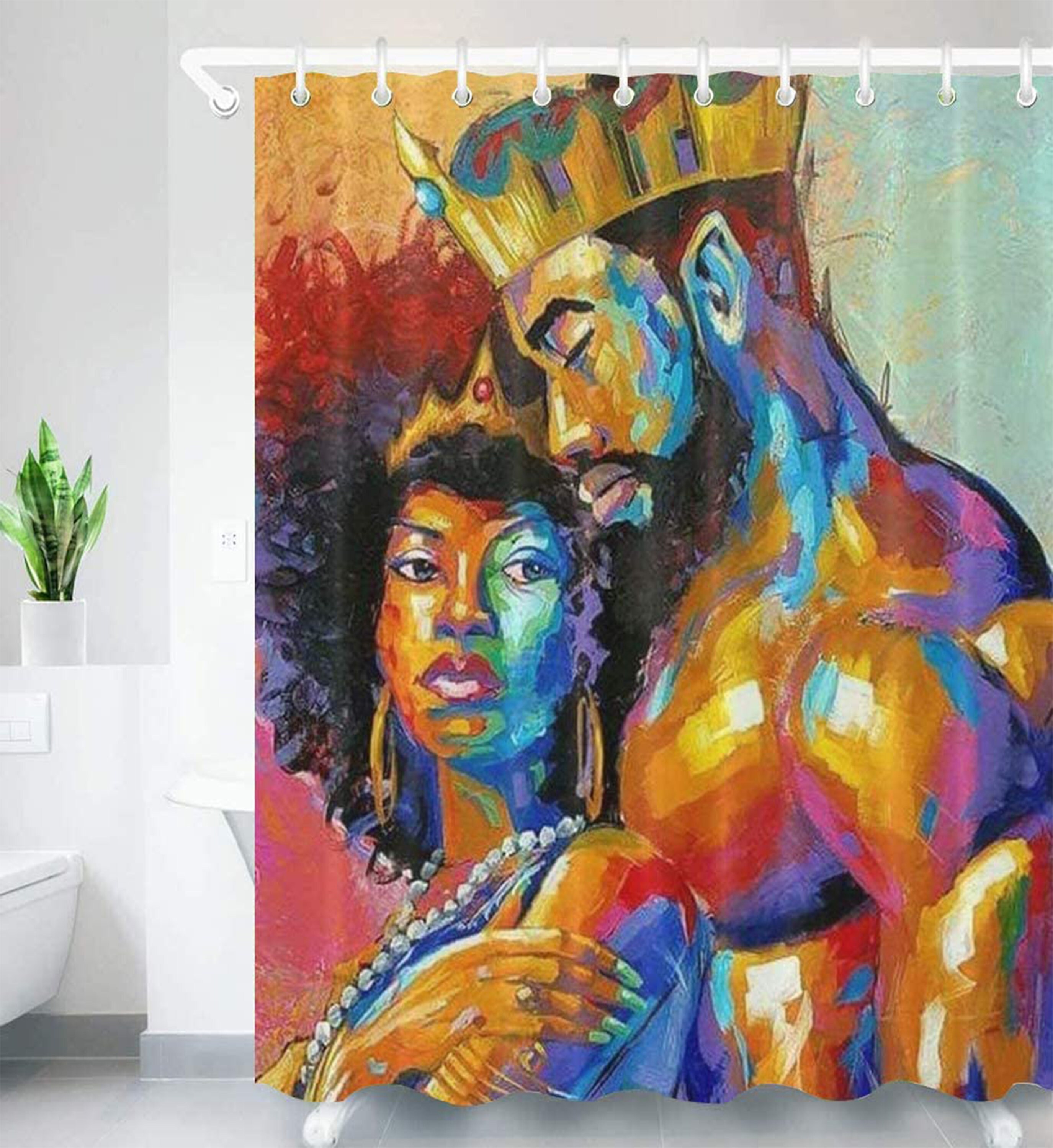 Waterproof African American Stall Shower Curtain - Image 3