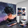 Waterproof African American Women Shower Curtain With Black Girl Design For Bathroom Decor