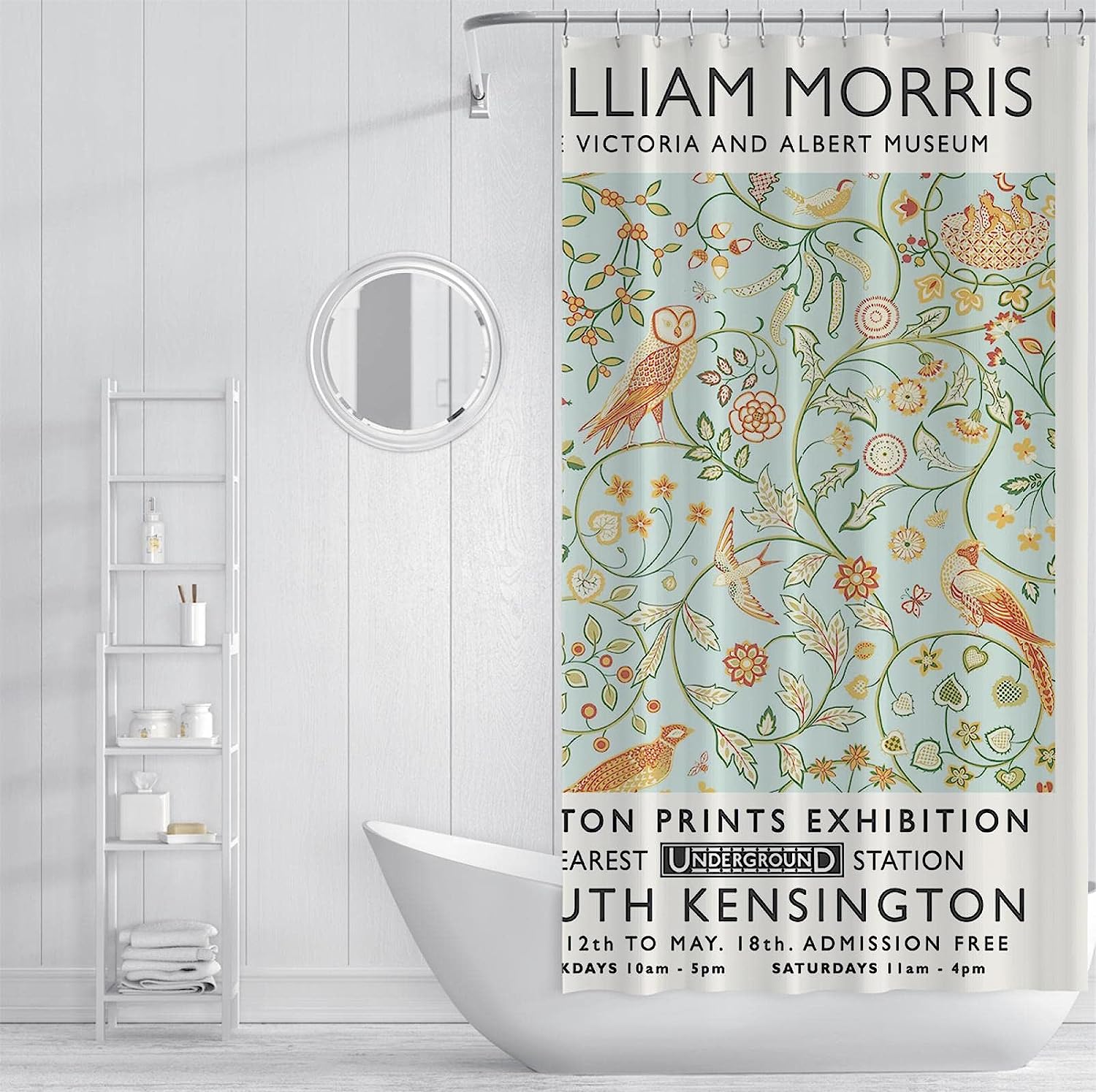 Waterproof And Artistic William Morris Shower Curtain For Your Stylish Bathroom - Image 3