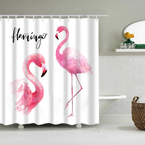 Waterproof And Colorful Pink Flamingo Shower Curtain For Beautiful Bathroom Decor