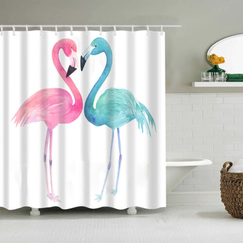 Waterproof And Colorful Pink Flamingo Shower Curtain For Beautiful Bathroom Decor