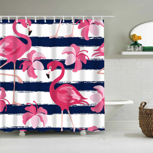 Waterproof And Colorful Pink Flamingo Shower Curtain For Beautiful Bathroom Decor