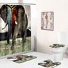 Waterproof And Mould And Mildew Resistant Elephant Shower Curtain With Digital Print In 180X200Cm