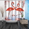 Waterproof And Vibrant Shower Curtain With Pink Flamingo And Modern Bathroom Decor Design