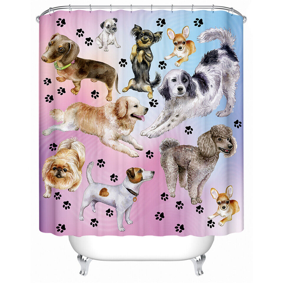Waterproof Animal Lover Dog Shower Curtain For Fun Bathroom Vibes - Image 2