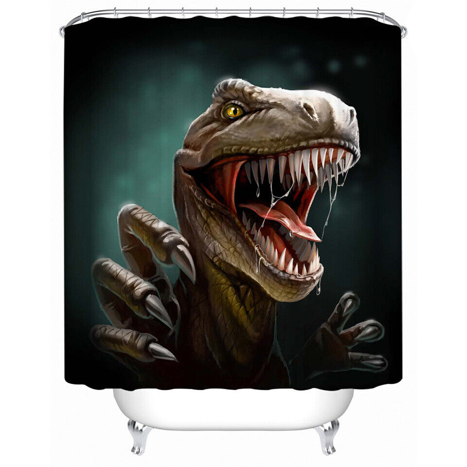 Waterproof Animal Shower Curtain With T Rex Dinosaur Design - Image 2