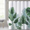 Waterproof Banana Leaf Shower Curtain, Hang It In Your Bathroom For A Nature-Themed Decor