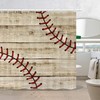 Waterproof Baseball Striped Sports Fabric Shower Curtain For Bathroom
