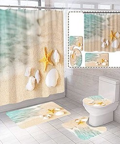 Waterproof Bathtub Curtains Shower Curtain and Mat Set Bundle for a Waterproof and Easy to Maintain Bathroom Decor
