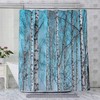 Waterproof Birch Tree Shower Curtain With Nature Scene Print For Modern Bathroom