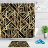 Waterproof Black And Gold Geometric Pattern Shower Curtain