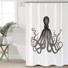 Waterproof Black Octopus Shower Curtain for an Undersea Bath Experience.