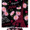 Waterproof Black and White Paris Eiffel Tower Shower Curtain, Simple Minimalist French Bathroom Decor 