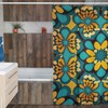 Waterproof Blue Giraffe Shower Curtain, Animal Print Bathroom Decor