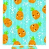 Waterproof Blue Pineapple Shower Curtain, Tropical Bathroom Decor, Bathroom Curtains