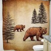 Waterproof Brown Art Fabric Shower Curtain Wildlife Bathroom Decor