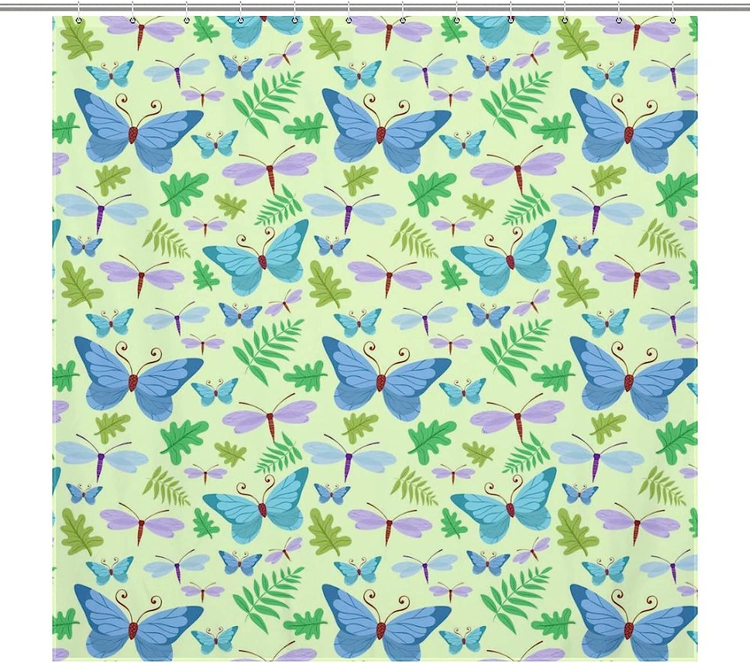 Waterproof Butterflies And Dragonfly Bathroom Shower Curtain