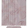 Waterproof Butterfly And Rose Gold Bathroom Curtains With Bath Set Accessories And Hooks