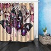 Waterproof Butterfly Flower Shower Curtain For Chic Bathroom Decor