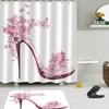 Waterproof Butterfly Shoe Shower Curtain - Cute Bathroom Decor Accessory