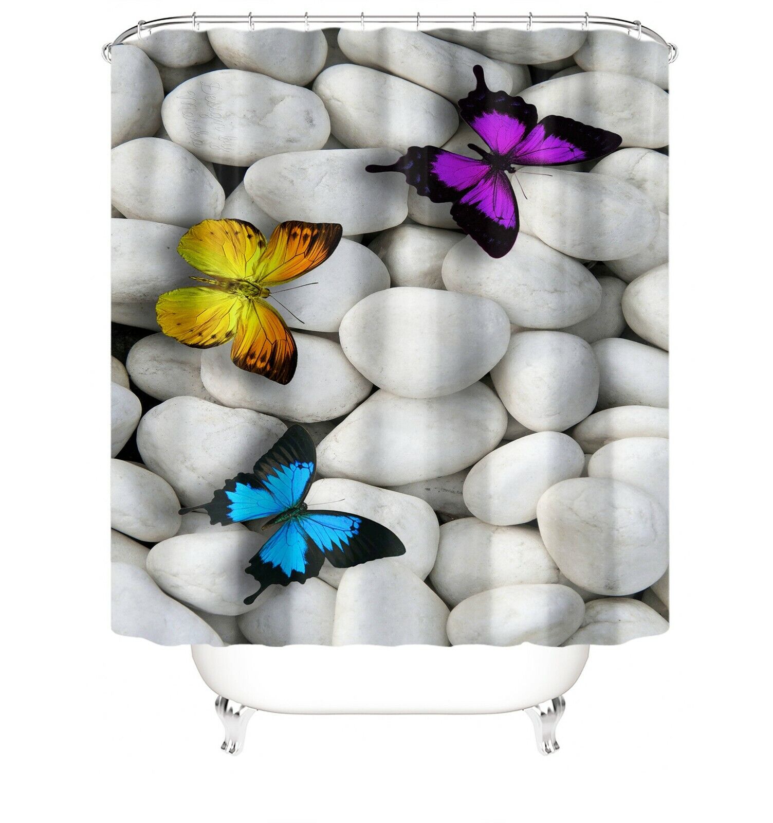 Waterproof Butterfly Shower Curtain For Easy And Safe Use In Bathrooms - Image 2
