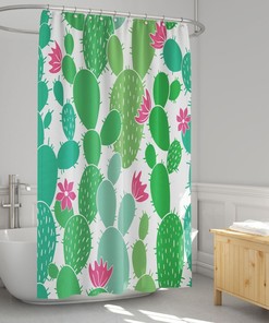 Waterproof Cactus Bathroom Shower Curtain
