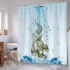 Waterproof Cute Elephant Playing Print Shower Curtain for Your Kids' Bathroom Decor