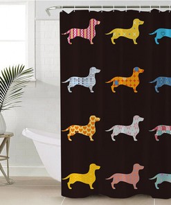 Waterproof Dachshund Printed Shower Curtain: Ideal For Dog-Loving Bathrooms