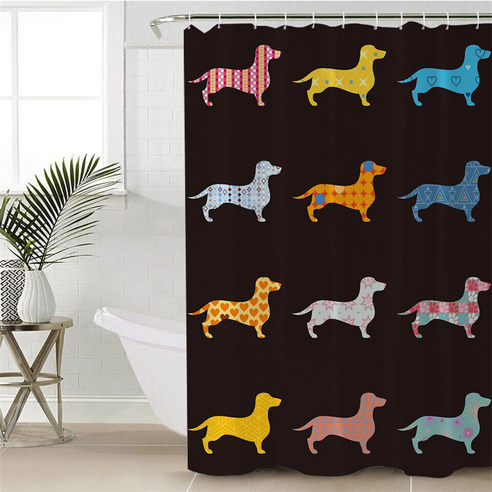 Waterproof Dachshund Printed Shower Curtain: Ideal For Dog-Loving Bathrooms