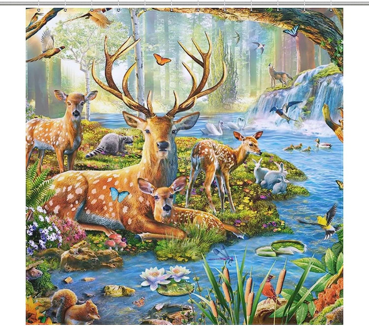 Waterproof Deer Shower Curtain For A Rustic-Chic Bathroom