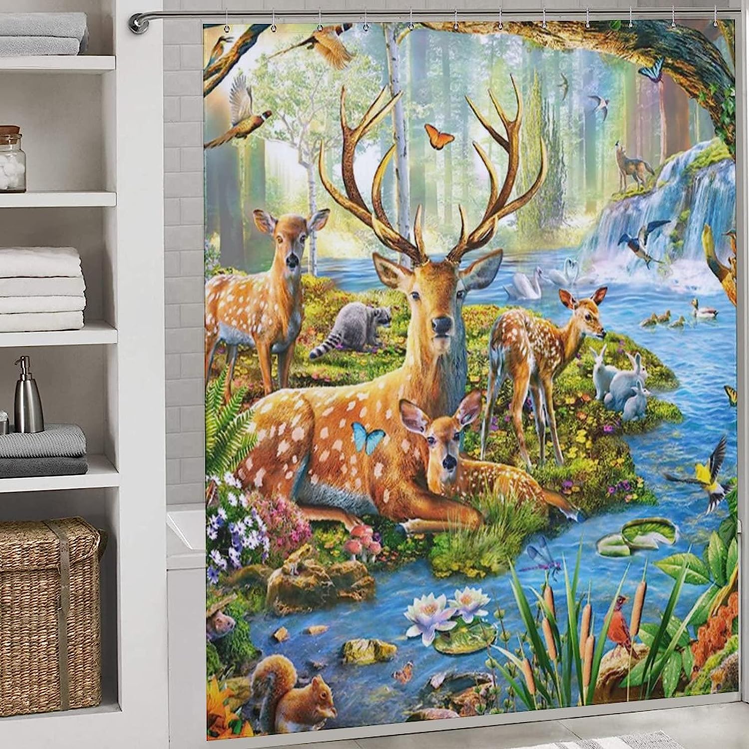 Waterproof Deer Shower Curtain For A Rustic-Chic Bathroom - Image 3