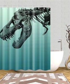 Waterproof Dinosaur Fossil Shower Curtain For Kids Bathroom