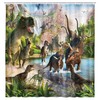 Waterproof Dinosaurs Fabric Shower Curtain For Wildlife Lovers