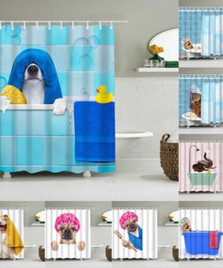 Waterproof Dog Shower Curtain With Cute And Playful Design For Pet Lovers