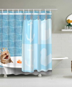 Waterproof Dog Shower Curtain With Cute And Playful Design For Pet Lovers
