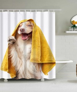 Waterproof Dog Shower Curtain With Cute And Playful Design For Pet Lovers