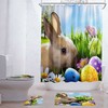 Waterproof Easter Bunny Shower Curtain With Cute Design 
